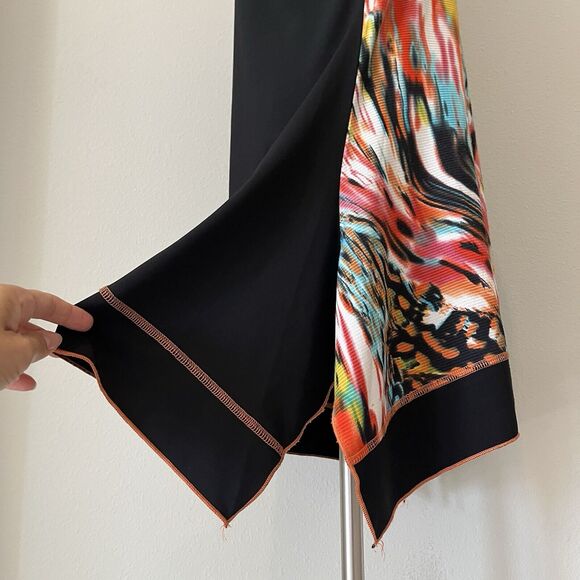 Clarity Sleeveless Top, asymmetrical hem, colorful, art to wear, size 12(L?) - Picture 6 of 8